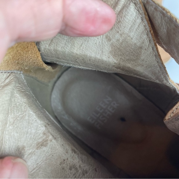 Eileen Fisher Derby Tan Leather Ankle Boots - Picture 7 of 9